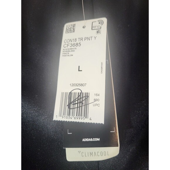 Adidas Climacool Black And White Track/ Jogger Pants Youth L - Picture 4 of 7